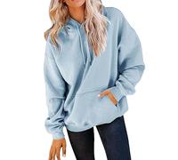 Sweat Plaid,Pull Long,Poche décontractée à Manches Longues Sweatshirtsover à Corde de Mode*