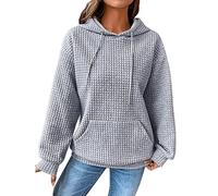 Sweat Plaid Veste Polaire Sherpa en Doux Brillant Maigrir Marque Long Noel Col V Pull Femme Chaud Elegant Gros Sweater Octobre Plaide Veste de Noel Femme Gris XL