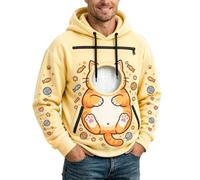Sweat Poche Chat, Pull Poche Chat, Sweat Oversize Femme Unisex Ensemble Unisexe À Capuche Assorti Motif Festif Amusant en Polaire Confortable Et Douillet Idéal pour Les Fêtes Et Le Quotidien