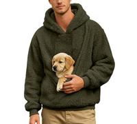 Sweat Poche Chat Pull Porte Chat Sweat-Shirts Femme Unisex Sweat À Capuche pour Homme avec Poche Pull Polaire Oversize Idéal pour Les Promenades en Extérieur avec Petits Chats Et Chiots