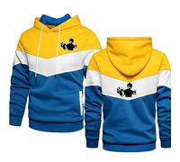 Sweat Polaire À Capuche pour Hommes pour Bruce Lee Imprimer Sweat À Capuche Décontracté Patchwork Sweat Shirt Chaud d'hiver - Cadeau pour Adolescent- Yellow||L