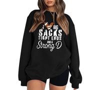 Sweat pour femme avec inscription « I Love Big Sacks » et « Big D » pour femme - Pour le jour du match de football - Tendance - Saison de football - Maman Gameday - Pour amateur de football, Noir , S