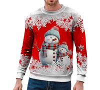 Sweat Pull Noël Pour Homme, Pull Noel Famille, Sweat Pull Motifs De Père Ugly Sweatshirt Cadeau Hiver Longue Sweat-Shirt Xmas 3d Impression Sweatshirts Grande Taille Fête T-Shirt Créatif De Mode Funny