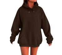 Sweat Rose Plaide Noël Marque Adulte Sportswear Veste Femme Polaire Cachemire Fitness a Hoodie Maigrir Pull Hiver Torsade Brillant sans Pull Long Femme Hiver Chaud Café XL