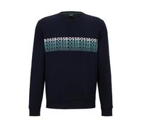 SWEAT SALBO 1 BOSS REGULAR FIT À LOGOS BRODÉS MULTICOLORES BLEU MARINE XS