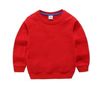 Sweat Sans Capuche Enfant GarçOn Hiver 0-8 Ans Chaud Sweat-Shirt Enfant GarçOn Polaire Chic La Mode DéContracté Migno Casual Couleur Unie Epaisse Pullover Hauts Manches Longues Baggy (0-1 ans)