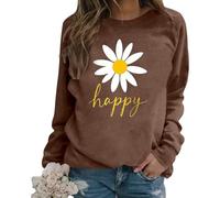 Sweat sans Capuche Femme Grandes TaillesSweat-Shirt Imprimé Marguerite Encolure Ronde Manches LonguesPullover Sport Fitness Outdoor Basic Casual Classique pour les dames