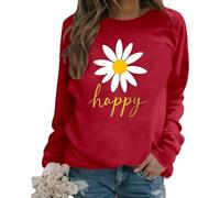 Sweat sans Capuche Femme Grandes TaillesSweat-Shirt Imprimé Marguerite Encolure Ronde Manches LonguesPullover Sport Fitness Outdoor Basic Casual Classique pour les dames