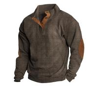 Sweat sans Capuche Homme à Col Montant Sweatshirt Manche Longue en Velours CôTelé Pullover ÉPissage Chaud Confortable Ample DéContracté pour L’Automne Et L’Hiver Basique Quotidien Haut