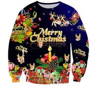 Sweat sans Capuche Homme Grande Taille - Sweat Shirt Manches Longues Pull Moche De Noel DéContracté Et Polyvalent Confortable ÉLéGant Quotidien Aventure en Plein Air