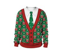 Sweat sans Capuche Homme, Pull Noel Drole Pull Col Rond Imprimé Animal Manches Longues DéContracté Quotidiens Utilisé pour Les FêTes De Vacances Voyage De Camping