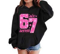 Sweat Shirt 67 - Sweat-Shirt à Capuche Manches Longues pour Filles avec Impression et Poche Style décontracté idéal pour Enfants et Jeunes Filles