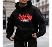 Sweat-shirt à capuche à manches longues fines pour hommes avec imprimé graphique de lettre de poche, vêtement décontracté de sport et de rue, convient comme cadeau pour le mari ou le petit ami, printe