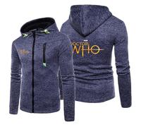 Sweat-Shirt À Capuche À Manches Longues pour Homme pour Doctor Who Sweat À Capuche Zippé Veste À Enfiler d'automne Pulls Chauds Vêtements D'extérieur Coupe-Vent Haut,Blue-XX_l