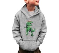 Sweat-Shirt à Capuche à Manches Longues pour Petits garçons et Filles, Motif Dinosaure, pour l'hiver, Chaud, pour Tout-Petits, de 3 à 14 Ans