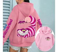 Sweat-shirt à capuche Alice au pays des merveilles Chat de Cheshire pour homme, pull décontracté pour femme, dessin animé, anime, nouvelle collection 2026, sweat-shirt oversize pour couple BLEU CIEL