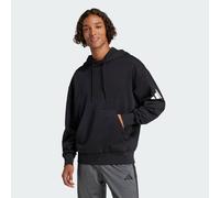 Sweat-shirt à capuche ample French terry logo à 3 bandes Essentials Black / White XL