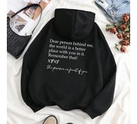 Sweat-shirt à capuche avec imprimé slogan pour femmes "Chère personne derrière moi, le monde est un endroit meilleur avec vous. N'oubliez pas ça ! La personne devant vous" Graduation, Rentrée des clas
