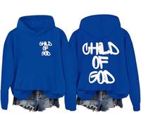 Sweat-shirt à capuche chrétien Child Of God pour homme et femme, Bleu roi - D, S