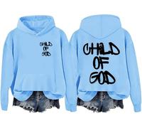 Sweat-shirt à capuche chrétien Child Of God pour homme et femme, Carolina Blue-d, S