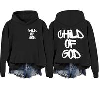 Sweat-shirt à capuche chrétien Child Of God pour homme et femme, Noir-D, S