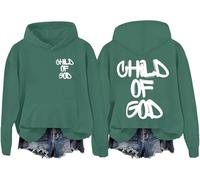 Sweat-shirt à capuche chrétien Child Of God pour homme et femme, Vert-d, S