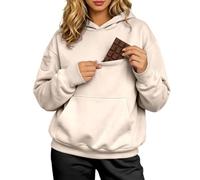 Sweat-Shirt à Capuche Confortable avec Poche Avant et Poche cachée pour éco | Col Roulé Rouge Femme Marin Qualité Dentelle Mérinos Scandinave Creme Tricoté Running Tartan Sudation Roses