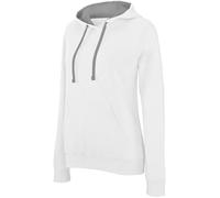 Sweat-shirt à capuche contrastée femme KARIBAN - Blanc / Gris - L S