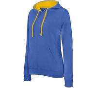 Sweat-shirt à capuche contrastée FEMME KARIBAN - Bleu / Jaune XXL