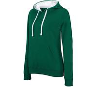 Sweat-shirt à capuche contrastée FEMME KARIBAN - Vert / Blanc S