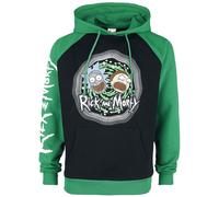 Sweat-shirt à capuche de Rick & Morty - Portail - S à M - pour Homme - noir/vert M