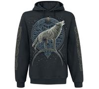 Sweat-shirt à capuche de Spiral - Loup Celtique - S à 4XL - pour Homme - noir M
