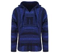 Sweat-shirt à capuche de style mexicain Baja - Bleu - Medium