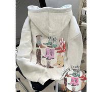 sweat-shirt à capuche décontracté avec imprimé de lettres et de chiffres pour femmes, idéal pour la remise des diplômes, la rentrée scolaire, la remise des diplômes, les enseignantes, le pull d'automn