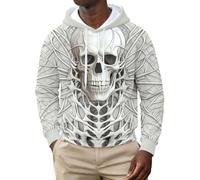 Sweat-shirt à capuche en forme de tête de mort avec imprimé graphique de pistolets et crânes, pull à manches longues, vêtement de sport squelette pour homme, impression numérique 3D décontractée pour