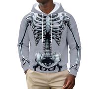 Sweat-shirt à capuche en forme de tête de mort avec imprimé graphique de pistolets et crânes, pull à manches longues, vêtement de sport squelette pour homme, impression numérique 3D décontractée pour