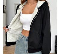 Sweat-shirt à capuche en laine tricoté noir avec coupe ample et décontractée, manches longues, pour l'hiver L,M,S,XL,XS,XXL,XXS,XXXL,XXXXLTissu tissé