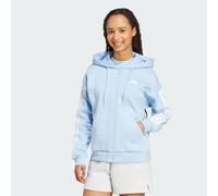 Sweat-shirt à capuche en molleton avec zip sur toute la longueur Essentials 3-Stripes Glow Blue / White M
