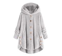 Sweat-Shirt à Capuche en Peluche pour Femme, Grande Taille, décontracté, Bloc de Couleurs, Chemisier Ample, Manteau Chaud Veste Polaire avec Capuche Rose