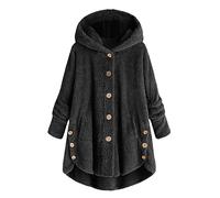 Sweat-Shirt à Capuche en Peluche pour Femme, Grande Taille, décontracté, Bloc de Couleurs, Chemisier Ample, Manteau Chaud Peignoir Polaire Chaud Long