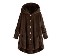 Sweat-Shirt à Capuche en Peluche pour Femme, Grande Taille, décontracté, Bloc de Couleurs, Fermeture éclair, Chemisier Ample, Manteau Chaud Pilou Pilou Polaire