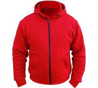 Sweat-shirt à capuche en polaire - renforts CE/100% Kevlar® - Rouge - 3XL = 50"/127 cm - 52"/132 cm