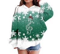 Sweat-Shirt à Capuche et Manches Longues pour Filles | Coupe Ample décontractée | Haut Tendance pour Adolescentes et Jeunes Filles | Vêtements de Sport Polyvalents (Green, 3-4 Years)