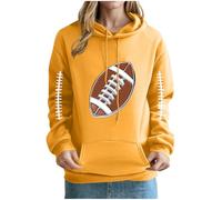 Sweat-Shirt à Capuche Femme Grande Taille Hoodie Sport Femme Impression Rugby Pulls d'automne pour Femmes Hauts Manches Longues Décontracté Sweat avec Poches Ample Mode Survêtements