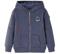 Sweat-shirt à capuche fermeture éclair enfants bleu foncé mélangé 92/104/116/128/140 18-23 mois
