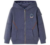 Sweat-Shirt À Capuche Fermeture Éclair Enfants Bleu Foncé Mélangé 92