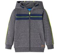 Sweat-shirt à capuche fermeture éclair enfants gris mélangé 104 vidaXL