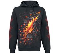 Sweat-shirt à capuche Gothic de Spiral - Skull Lava - L à XXL - pour Homme - noir L