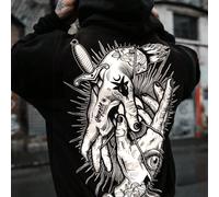 sweat-shirt à capuche imprimé graphique sombre indispensable pour les hommes en automne/hiver, pour créer facilement un style de rue L,M,S,XL,XXLAnimalTissu tricoté