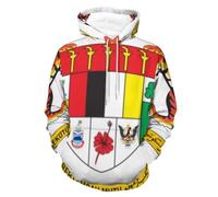 Sweat Shirt À Capuche Imprimé Malaisie Emblème National Veste Polaire Multifonction Taille Grande Coupe Ample Coupe Vent Pratique Polyvalent Manches Ourlet Élastique Design Poche